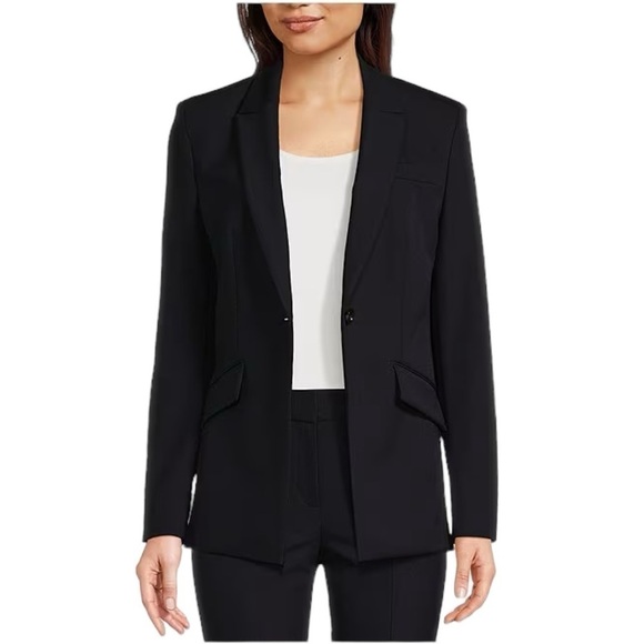 Hugo Boss Jabinalah Stretch Wool Notch Lapel Collar Jacket Black Size 14 #1314 - Picture 1 of 13